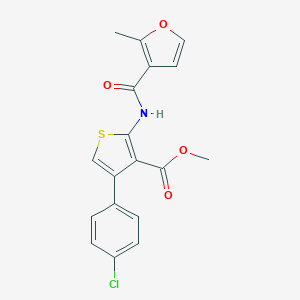 molecular formula C18H14ClNO4S B457811 Methyl 4-(4-chlorophenyl)-2-[(2-methyl-3-furoyl)amino]-3-thiophenecarboxylate 