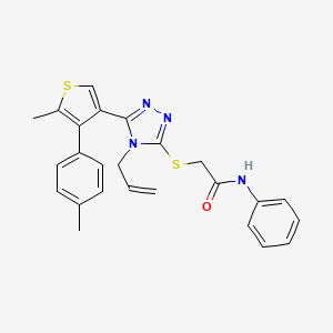 molecular formula C25H24N4OS2 B4578111 2-({4-allyl-5-[5-methyl-4-(4-methylphenyl)-3-thienyl]-4H-1,2,4-triazol-3-yl}thio)-N-phenylacetamide 