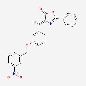 molecular formula C23H16N2O5 B4578132 4-{3-[(3-硝基苄基)氧基]苄亚叉]-2-苯基-1,3-恶唑-5(4H)-酮 