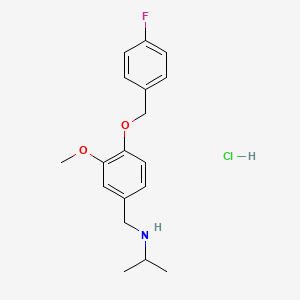 molecular formula C18H23ClFNO2 B4578139 N-{4-[(4-fluorobenzyl)oxy]-3-methoxybenzyl}propan-2-amine hydrochloride 