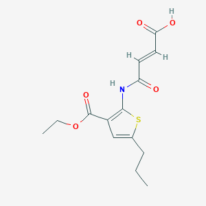 molecular formula C14H17NO5S B457814 4-{[3-(Ethoxycarbonyl)-5-propyl-2-thienyl]amino}-4-oxo-2-butenoic acid 