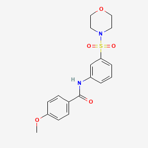 molecular formula C18H20N2O5S B4578144 4-methoxy-N-[3-(4-morpholinylsulfonyl)phenyl]benzamide 