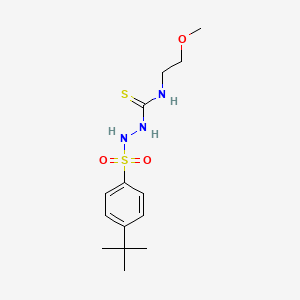 molecular formula C14H23N3O3S2 B4578157 2-[(4-叔丁基苯基)磺酰基]-N-(2-甲氧基乙基)肼基碳硫酰胺 