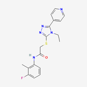 molecular formula C18H18FN5OS B4578173 2-{[4-ethyl-5-(4-pyridinyl)-4H-1,2,4-triazol-3-yl]thio}-N-(3-fluoro-2-methylphenyl)acetamide 