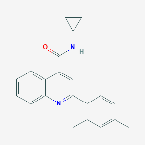 molecular formula C21H20N2O B457818 N-cyclopropyl-2-(2,4-dimethylphenyl)-4-quinolinecarboxamide 