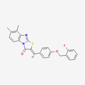 molecular formula C25H19FN2O2S B4578188 2-{4-[(2-fluorobenzyl)oxy]benzylidene}-7,8-dimethyl[1,3]thiazolo[3,2-a]benzimidazol-3(2H)-one 
