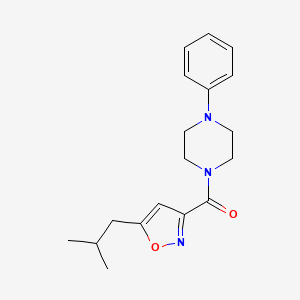 molecular formula C18H23N3O2 B4578189 1-[(5-isobutyl-3-isoxazolyl)carbonyl]-4-phenylpiperazine 