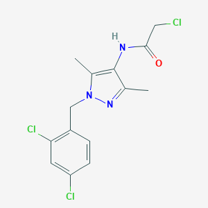 molecular formula C14H14Cl3N3O B457819 2-chloro-N-[1-(2,4-dichlorobenzyl)-3,5-dimethyl-1H-pyrazol-4-yl]acetamide 