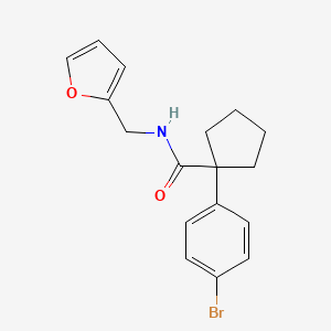 molecular formula C17H18BrNO2 B4578203 1-(4-溴苯基)-N-(2-呋喃基甲基)环戊烷甲酰胺 