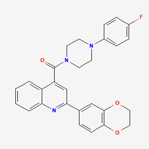 molecular formula C28H24FN3O3 B4578208 2-(2,3-dihydro-1,4-benzodioxin-6-yl)-4-{[4-(4-fluorophenyl)-1-piperazinyl]carbonyl}quinoline 