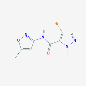 molecular formula C9H9BrN4O2 B457821 4-bromo-1-methyl-N-(5-methyl-3-isoxazolyl)-1H-pyrazole-5-carboxamide 