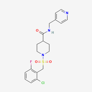 molecular formula C19H21ClFN3O3S B4578215 1-[(2-氯-6-氟苄基)磺酰基]-N-(4-吡啶基甲基)-4-哌啶甲酰胺 