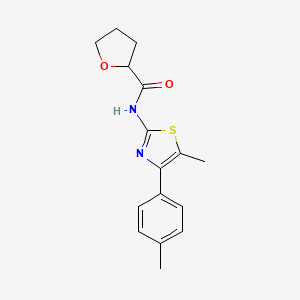 molecular formula C16H18N2O2S B4578229 N-[5-methyl-4-(4-methylphenyl)-1,3-thiazol-2-yl]tetrahydro-2-furancarboxamide 
