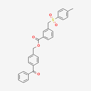 molecular formula C29H24O5S B4578240 4-benzoylbenzyl 3-{[(4-methylphenyl)sulfonyl]methyl}benzoate 