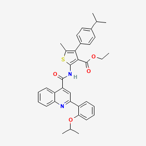 ethyl 2-({[2-(2-isopropoxyphenyl)-4-quinolinyl]carbonyl}amino)-4-(4-isopropylphenyl)-5-methyl-3-thiophenecarboxylate