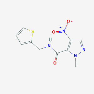 molecular formula C10H10N4O3S B457827 4-nitro-1-methyl-N-(2-thienylmethyl)-1H-pyrazole-5-carboxamide 