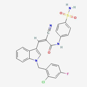 molecular formula C25H18ClFN4O3S B4578293 N-[4-(aminosulfonyl)phenyl]-3-[1-(2-chloro-4-fluorobenzyl)-1H-indol-3-yl]-2-cyanoacrylamide 