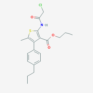 molecular formula C20H24ClNO3S B457830 Propyl 2-[(chloroacetyl)amino]-5-methyl-4-(4-propylphenyl)-3-thiophenecarboxylate 
