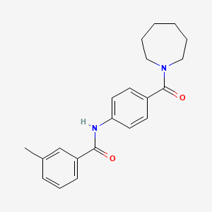 molecular formula C21H24N2O2 B4578302 N-[4-(1-氮杂环戊基羰基)苯基]-3-甲基苯甲酰胺 