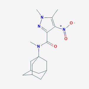 molecular formula C17H24N4O3 B457831 N-(1-adamantyl)-4-nitro-N,1,5-trimethyl-1H-pyrazole-3-carboxamide 