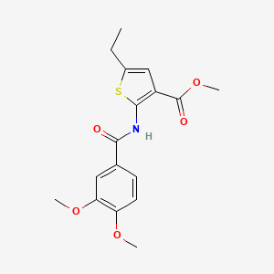 molecular formula C17H19NO5S B4578311 methyl 2-[(3,4-dimethoxybenzoyl)amino]-5-ethyl-3-thiophenecarboxylate 