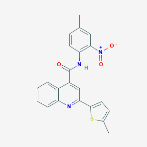 molecular formula C22H17N3O3S B457834 N-(4-methyl-2-nitrophenyl)-2-(5-methylthiophen-2-yl)quinoline-4-carboxamide 