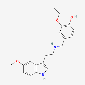 molecular formula C20H24N2O3 B4578349 2-ethoxy-4-({[2-(5-methoxy-1H-indol-3-yl)ethyl]amino}methyl)phenol 