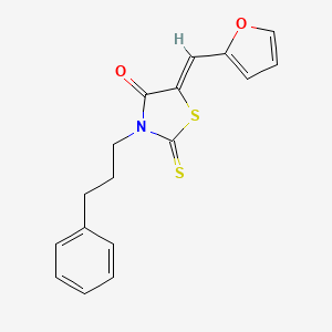 molecular formula C17H15NO2S2 B4578355 5-(2-furylmethylene)-3-(3-phenylpropyl)-2-thioxo-1,3-thiazolidin-4-one 
