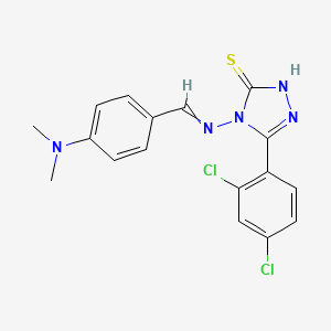 molecular formula C17H15Cl2N5S B4578361 5-(2,4-二氯苯基)-4-{[4-(二甲氨基)苄叉]-氨基}-4H-1,2,4-三唑-3-硫醇 