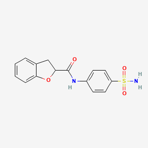 molecular formula C15H14N2O4S B4578369 N-[4-(aminosulfonyl)phenyl]-2,3-dihydro-1-benzofuran-2-carboxamide 