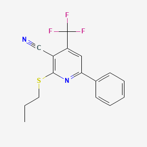 molecular formula C16H13F3N2S B4578397 6-phenyl-2-(propylthio)-4-(trifluoromethyl)nicotinonitrile 