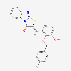 molecular formula C24H17BrN2O3S B4578432 2-{2-[(4-溴苄基)氧基]-3-甲氧基苄亚基}[1,3]噻唑并[3,2-a]苯并咪唑-3(2H)-酮 