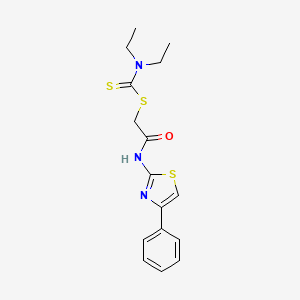 molecular formula C16H19N3OS3 B4578440 2-oxo-2-[(4-phenyl-1,3-thiazol-2-yl)amino]ethyl diethyldithiocarbamate 