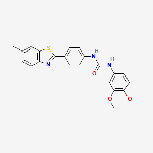 molecular formula C23H21N3O3S B4578444 N-(3,4-dimethoxyphenyl)-N'-[4-(6-methyl-1,3-benzothiazol-2-yl)phenyl]urea 