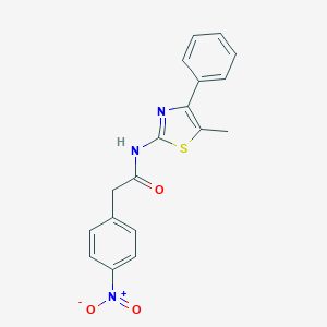 molecular formula C18H15N3O3S B457845 N-(5-methyl-4-phenyl-1,3-thiazol-2-yl)-2-(4-nitrophenyl)acetamide 