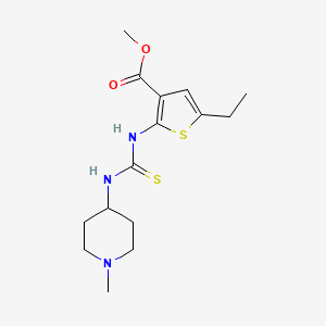 molecular formula C15H23N3O2S2 B4578453 5-乙基-2-({[(1-甲基-4-哌啶基)氨基]碳硫酰}氨基)-3-噻吩甲酸甲酯 