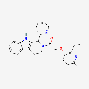 molecular formula C26H26N4O2 B4578479 2-{[(2-ethyl-6-methyl-3-pyridinyl)oxy]acetyl}-1-(2-pyridinyl)-2,3,4,9-tetrahydro-1H-beta-carboline 