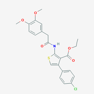 molecular formula C23H22ClNO5S B457849 Ethyl 4-(4-chlorophenyl)-2-{[(3,4-dimethoxyphenyl)acetyl]amino}-3-thiophenecarboxylate 