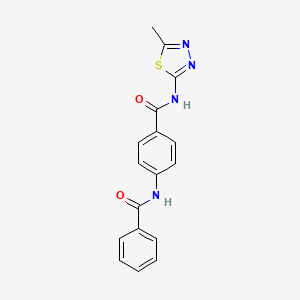 molecular formula C17H14N4O2S B4578495 4-(苯甲酰氨基)-N-(5-甲基-1,3,4-噻二唑-2-基)苯甲酰胺 