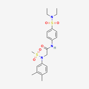 molecular formula C21H29N3O5S2 B4578512 N~1~-{4-[(diethylamino)sulfonyl]phenyl}-N~2~-(3,4-dimethylphenyl)-N~2~-(methylsulfonyl)glycinamide 