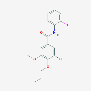 molecular formula C17H17ClINO3 B4578552 3-chloro-N-(2-iodophenyl)-5-methoxy-4-propoxybenzamide 