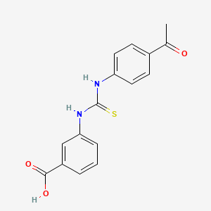 molecular formula C16H14N2O3S B4578555 3-({[(4-乙酰苯基)氨基]碳硫酰}氨基)苯甲酸 