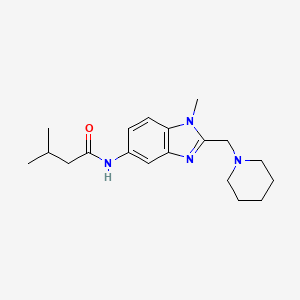 molecular formula C19H28N4O B4578561 3-methyl-N-[1-methyl-2-(1-piperidinylmethyl)-1H-benzimidazol-5-yl]butanamide 