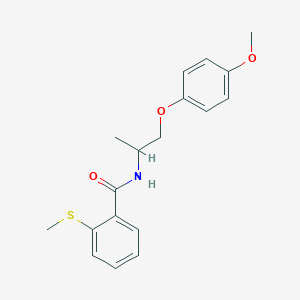 molecular formula C18H21NO3S B4578587 N-[2-(4-methoxyphenoxy)-1-methylethyl]-2-(methylthio)benzamide 