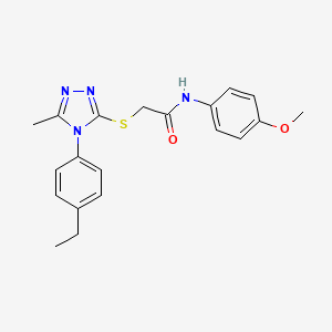 molecular formula C20H22N4O2S B4578595 2-{[4-(4-ethylphenyl)-5-methyl-4H-1,2,4-triazol-3-yl]thio}-N-(4-methoxyphenyl)acetamide 