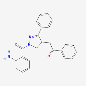 molecular formula C24H21N3O2 B4578596 2-[1-(2-aminobenzoyl)-3-phenyl-4,5-dihydro-1H-pyrazol-4-yl]-1-phenylethanone 