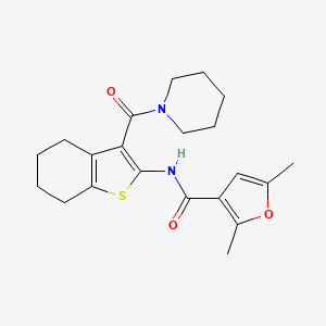 molecular formula C21H26N2O3S B4578601 2,5-dimethyl-N-[3-(1-piperidinylcarbonyl)-4,5,6,7-tetrahydro-1-benzothien-2-yl]-3-furamide 