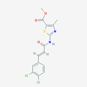 molecular formula C15H12Cl2N2O3S B457861 Methyl 2-{[3-(3,4-dichlorophenyl)acryloyl]amino}-4-methyl-1,3-thiazole-5-carboxylate 