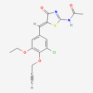 molecular formula C17H15ClN2O4S B4578637 N-{5-[3-氯-5-乙氧基-4-(2-炔-1-基氧基)苯亚甲基]-4-氧代-4,5-二氢-1,3-噻唑-2-基}乙酰胺 