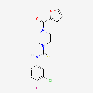 molecular formula C16H15ClFN3O2S B4578647 N-(3-氯-4-氟苯基)-4-(2-呋喃甲酰基)-1-哌嗪碳硫酰胺 